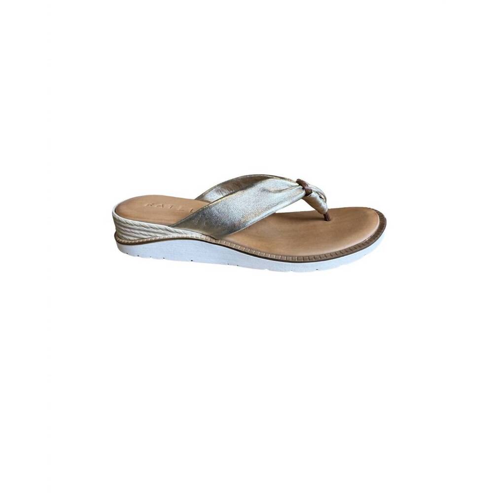 NEW ATELIERS women's chandra thong slide sandal in gold metallic